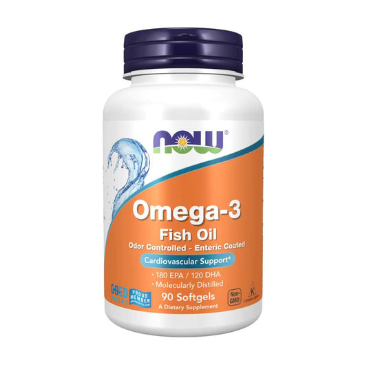 Now Foods Omega-3 Fish Oil 180 Epa / 120 Dha – Enteric Coated – 90 Softgels
