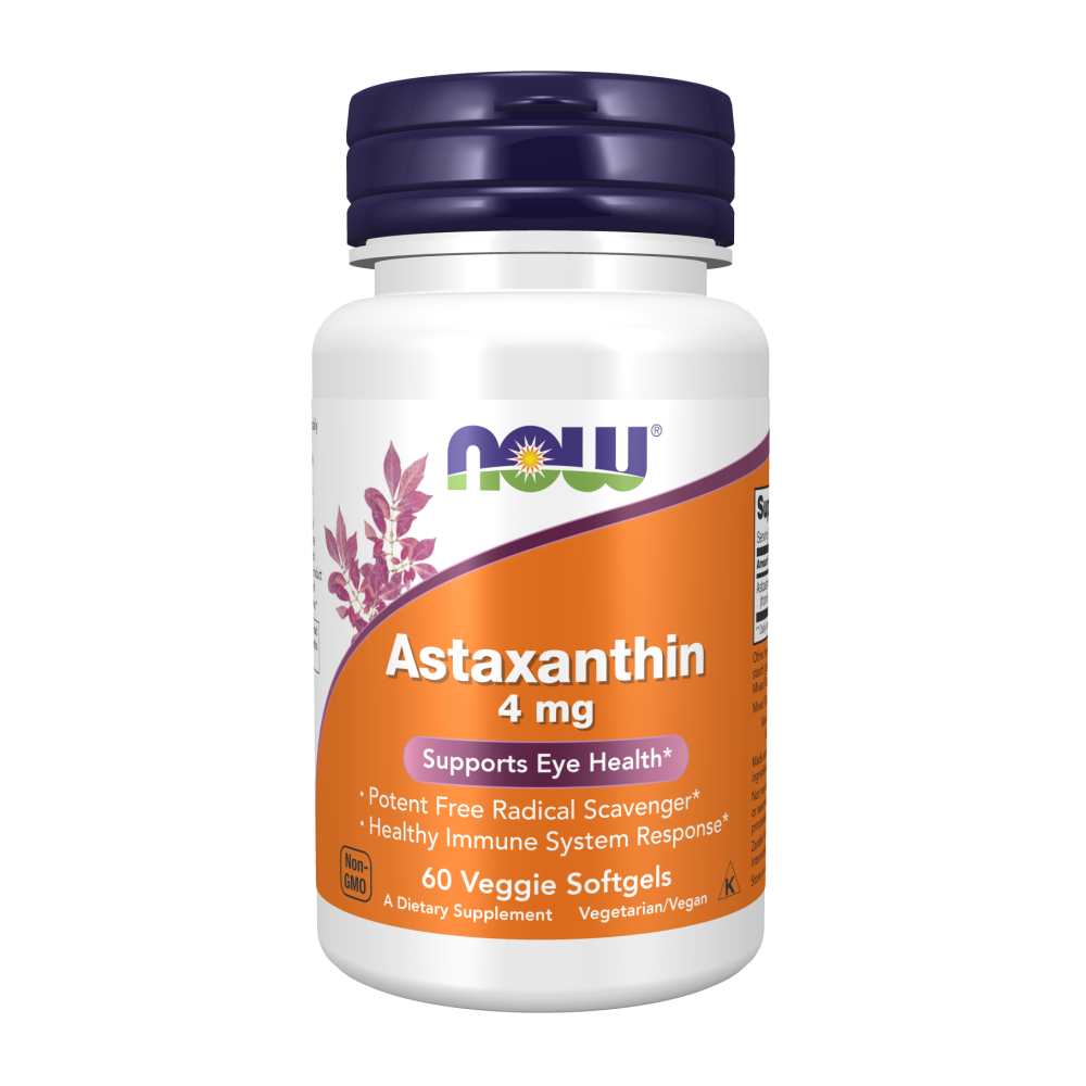 Now Foods Astaxanthin 4 Mg – Eye Health & Immune Support Antioxidant – 60 Veggie Softgels
