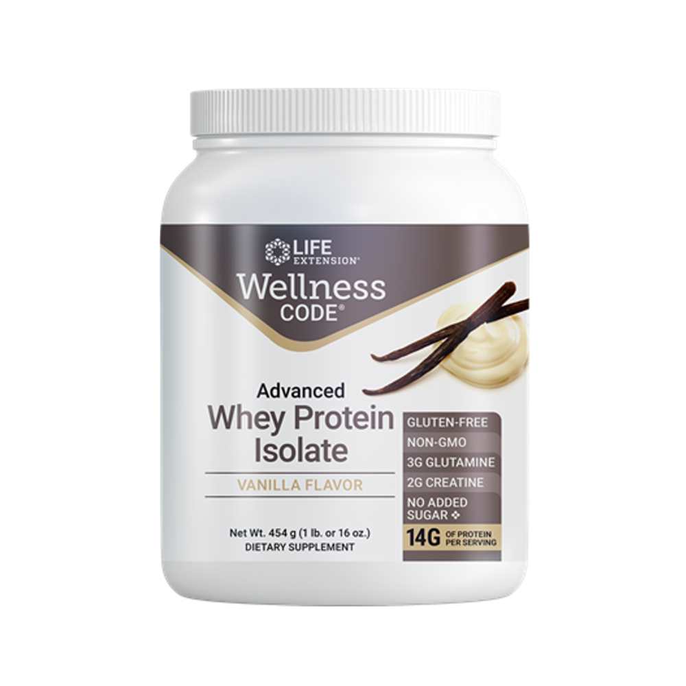 Life Extension Wellness Code® Advanced Whey Protein Isolate (vanilla) 454 Grams
