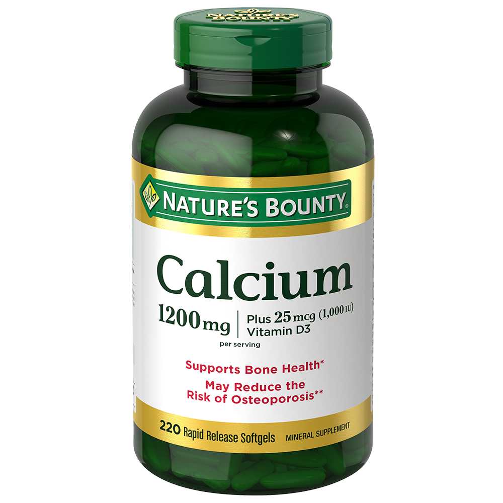 Nature's Bounty Calcium 1200mg + Vitamin D3 1000 Iu – 220 Rapid Release Softgels