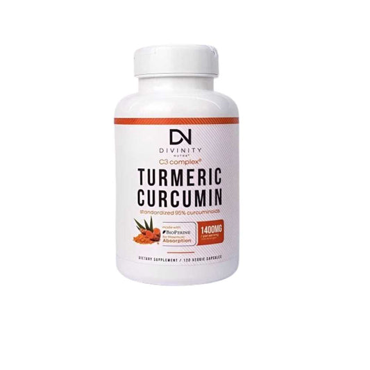 Divinity Nutre Turmeric Curcumin C3 Complex 1400mg – Standardized 95% Curcuminoids with BioPerine, 120 Capsules