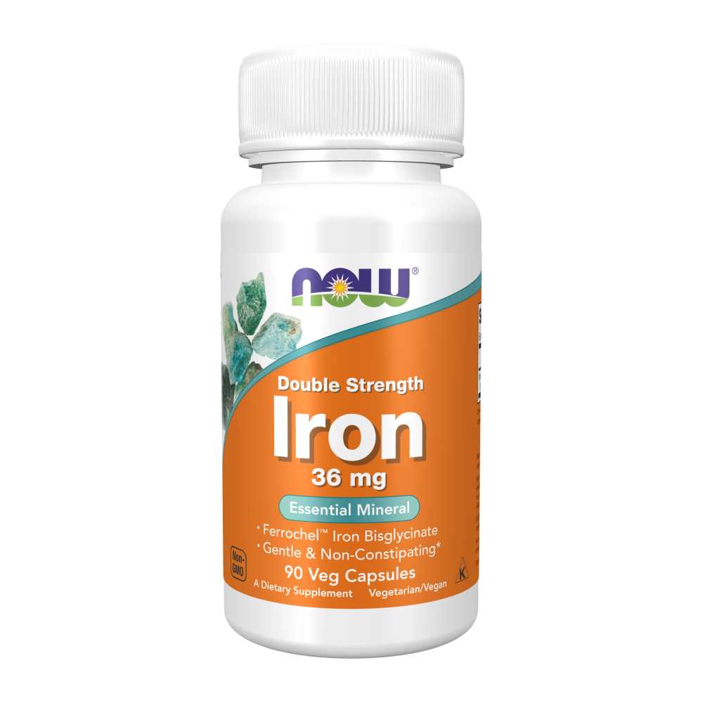 Now Foods Iron 36 Mg Double Strength – Gentle Non-Constipating – 90 Veg Capsules