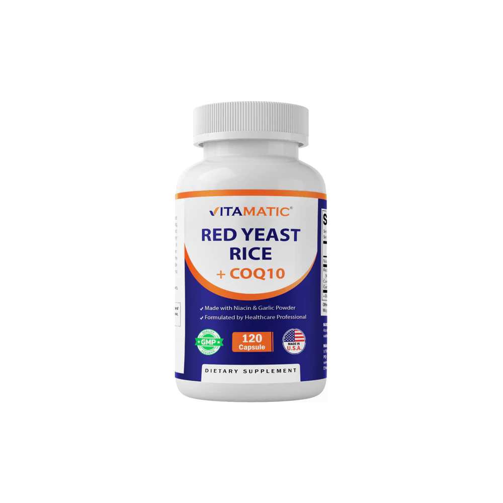 Vitamatic Citrinin-Free Red Yeast Rice 1200 mg.with CoQ10 100mg 120 Capsules