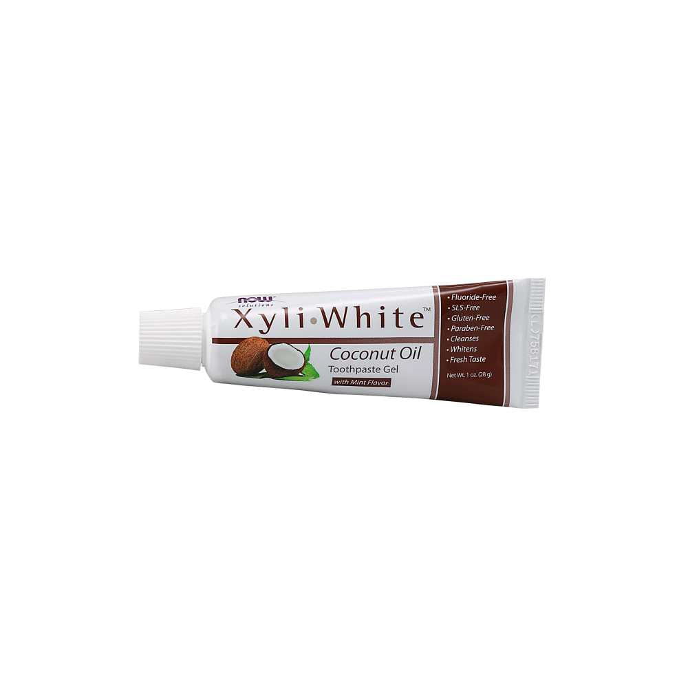 Now Foods Xyli White™ Coconut Oil Mint Toothpaste – Whitening & Cleansing Gel – 1 Oz (28 G)
