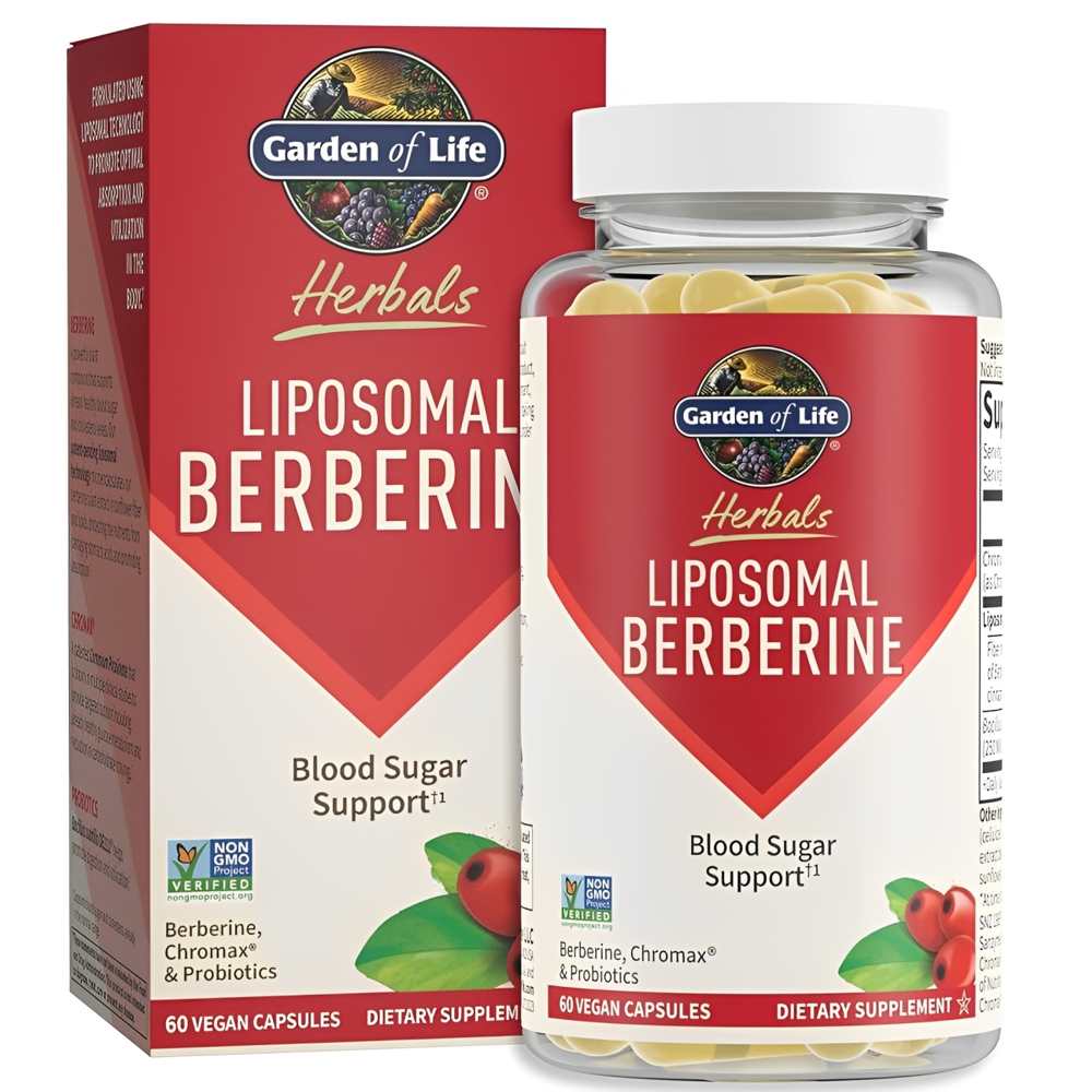 Garden of Life Liposomal Berberine – Blood Sugar Support with Chromax & Probiotics – 60 Vegan Capsules