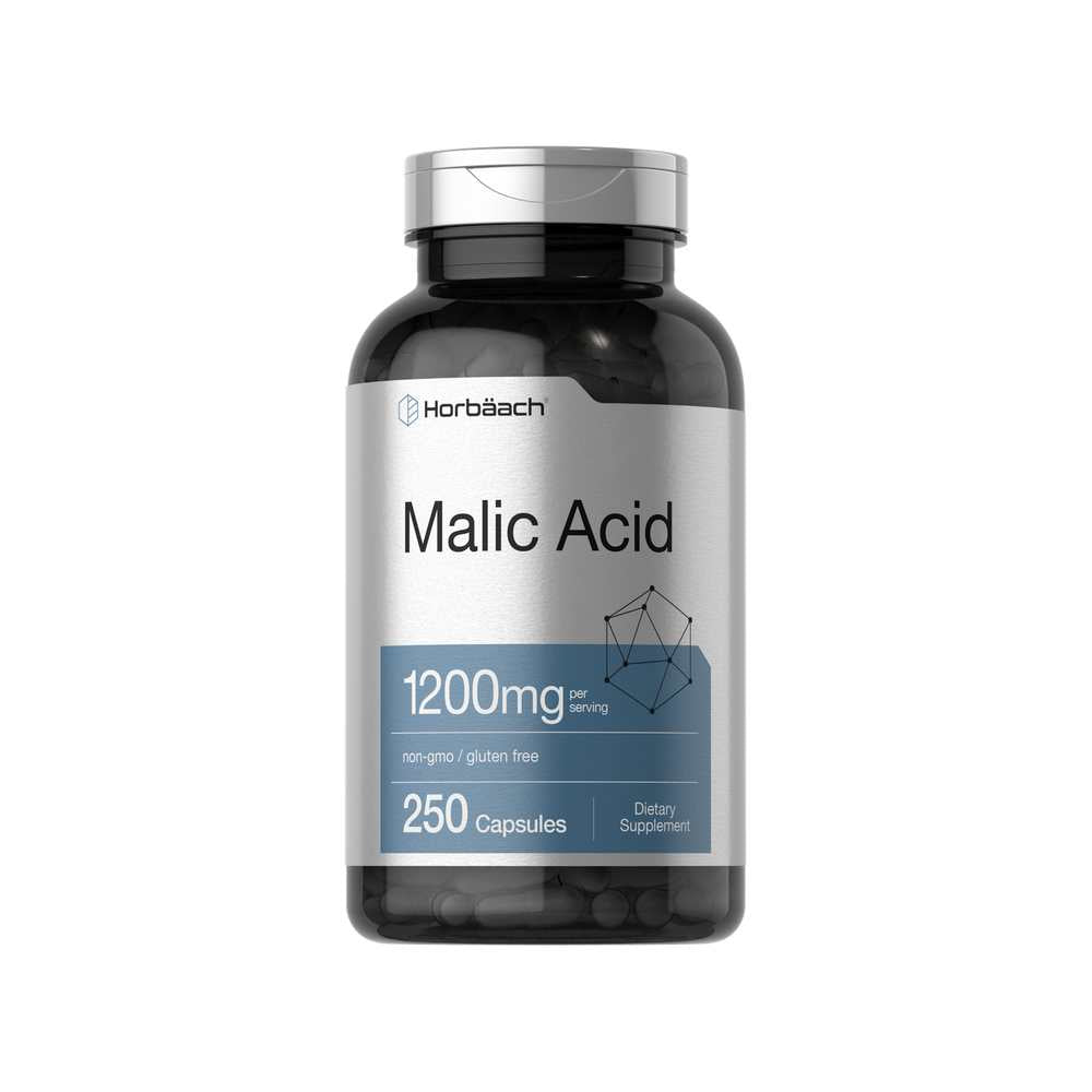 Horbäach Malic Acid 1200mg per Serving | 250 Capsules