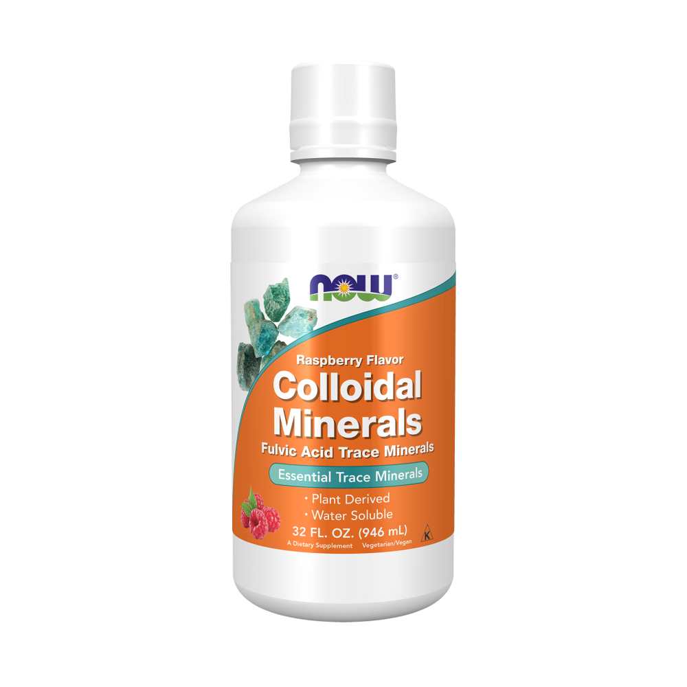Now Foods Colloidal Minerals Raspberry Flavor – Fulvic Acid & Plant-Derived Trace Minerals – 32 Fl Oz (946 M L)