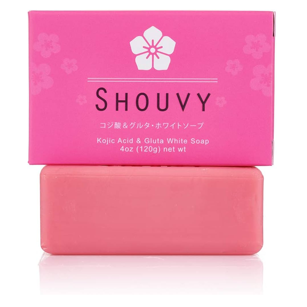 Shouvy Kojic Acid & Glutathione Whitening Soap - Skin Brightening & Dark Spot Remover