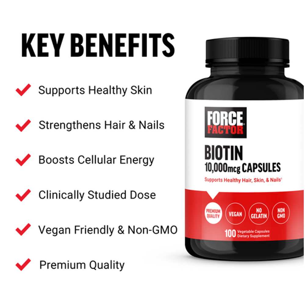 Force Factor Biotin – 100 Capsules