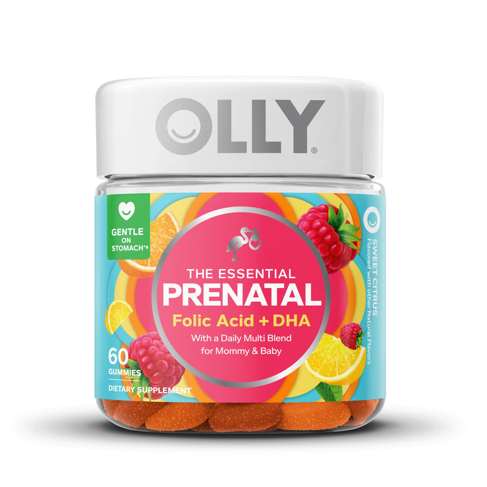 OLLY Prenatal Gummies - Folic Acid & DHA for Mommy & Baby - 60 Gummies