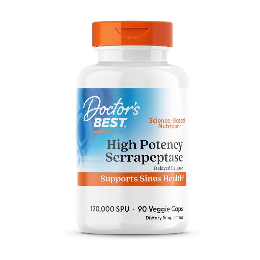 Doctor's Best High Potency Serrapeptase, 120,000 Spu, 90 Veggie Caps