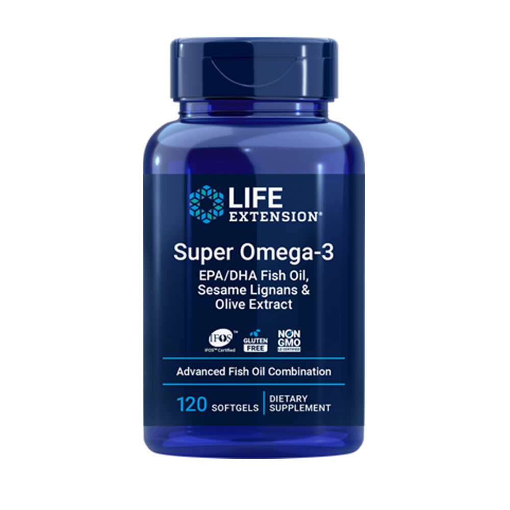 Life Extension Super Omega-3 Epa/dha Fish Oil, Sesame Lignans & Olive Extract 120 Softgels
