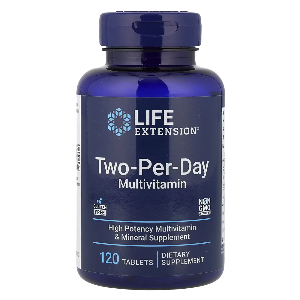 Life Extension Two-Per-Day Multivitamin - 120 Tablets | High Potency & Mineral Supplement | Gluten-Free, Non-GMO