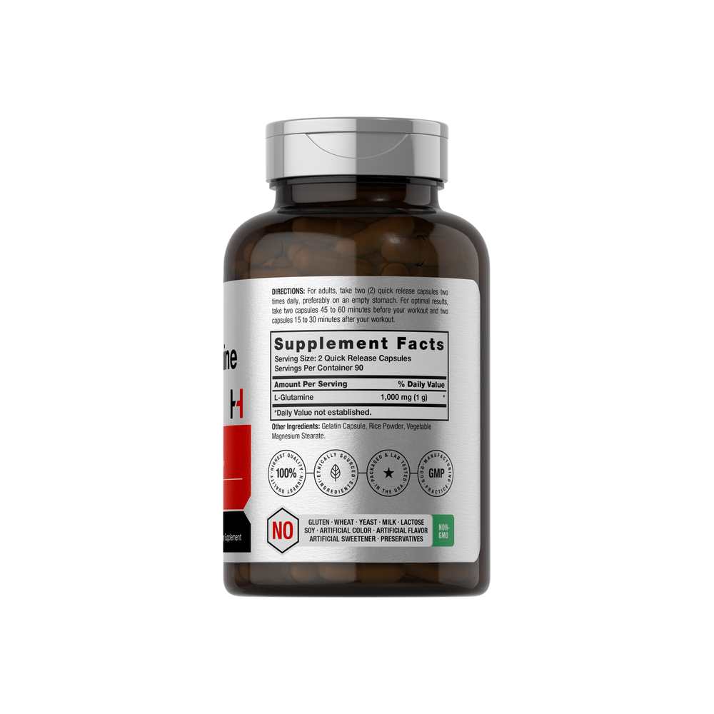 Horbäach L-Glutamine 1000mg per Serving | 180 Capsules