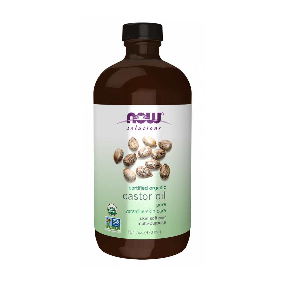 Now Foods Castor Oil – 100% Pure & Certified Organic – Cold-Pressed in Glass Bottle – 473 M L