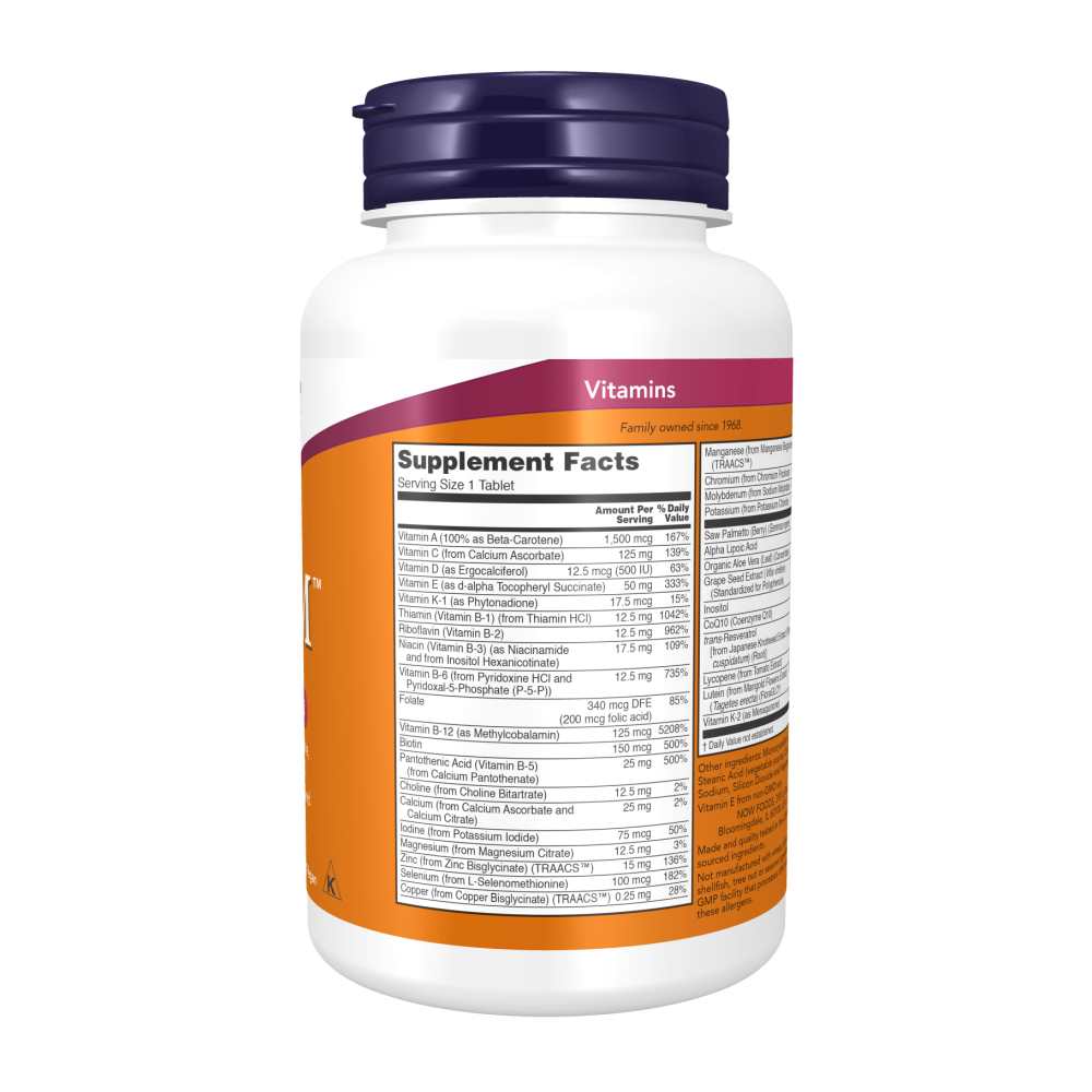 Now Foods Adam Men's Multivitamin – 60 Tablets – with Saw Palmetto, Co Q10, Lycopene