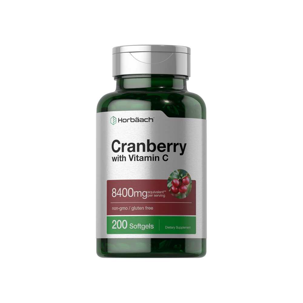 Horbäach Cranberry with Vitamin C 8400mg per Serving | 200 Softgels