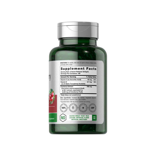 Horbäach Cranberry with Vitamin C 8400mg per Serving | 200 Softgels