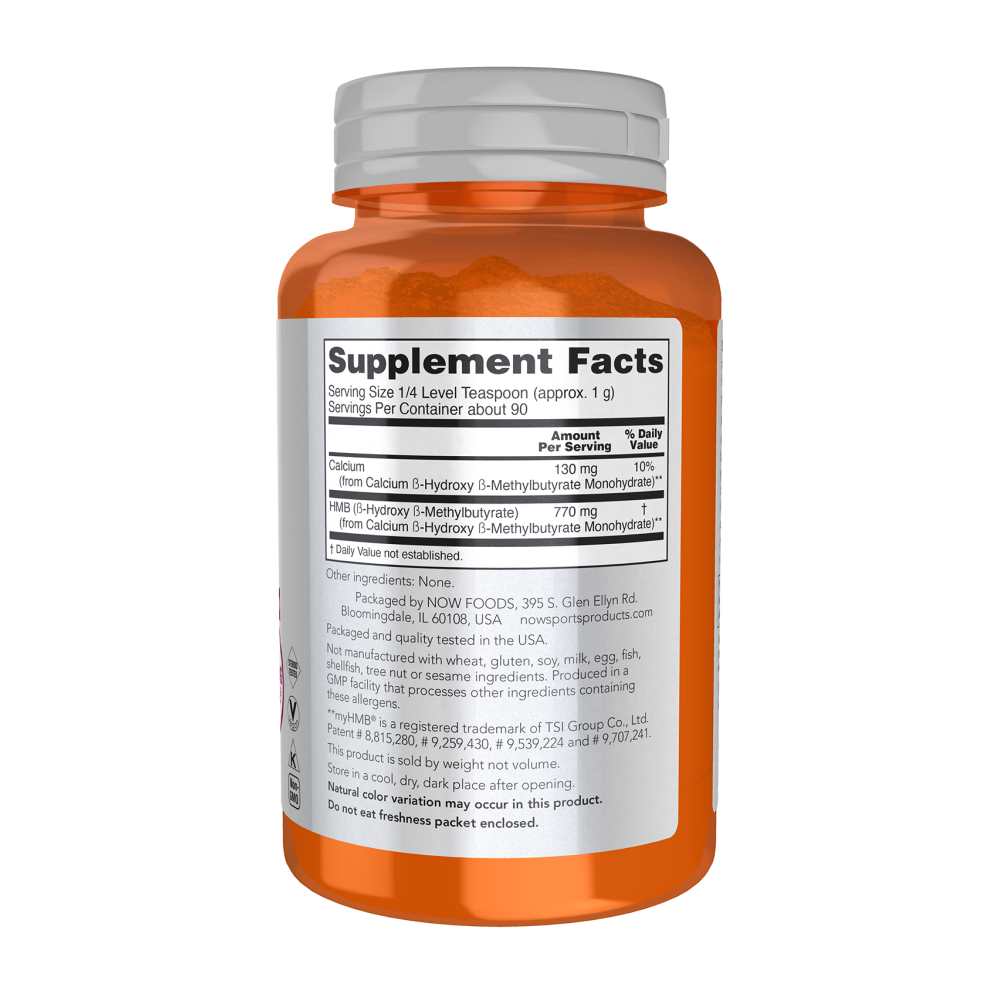 Now Sports HMB Powder – Beta-Hydroxy Beta-Methylbutyrate – Muscle Support Formula – 90g