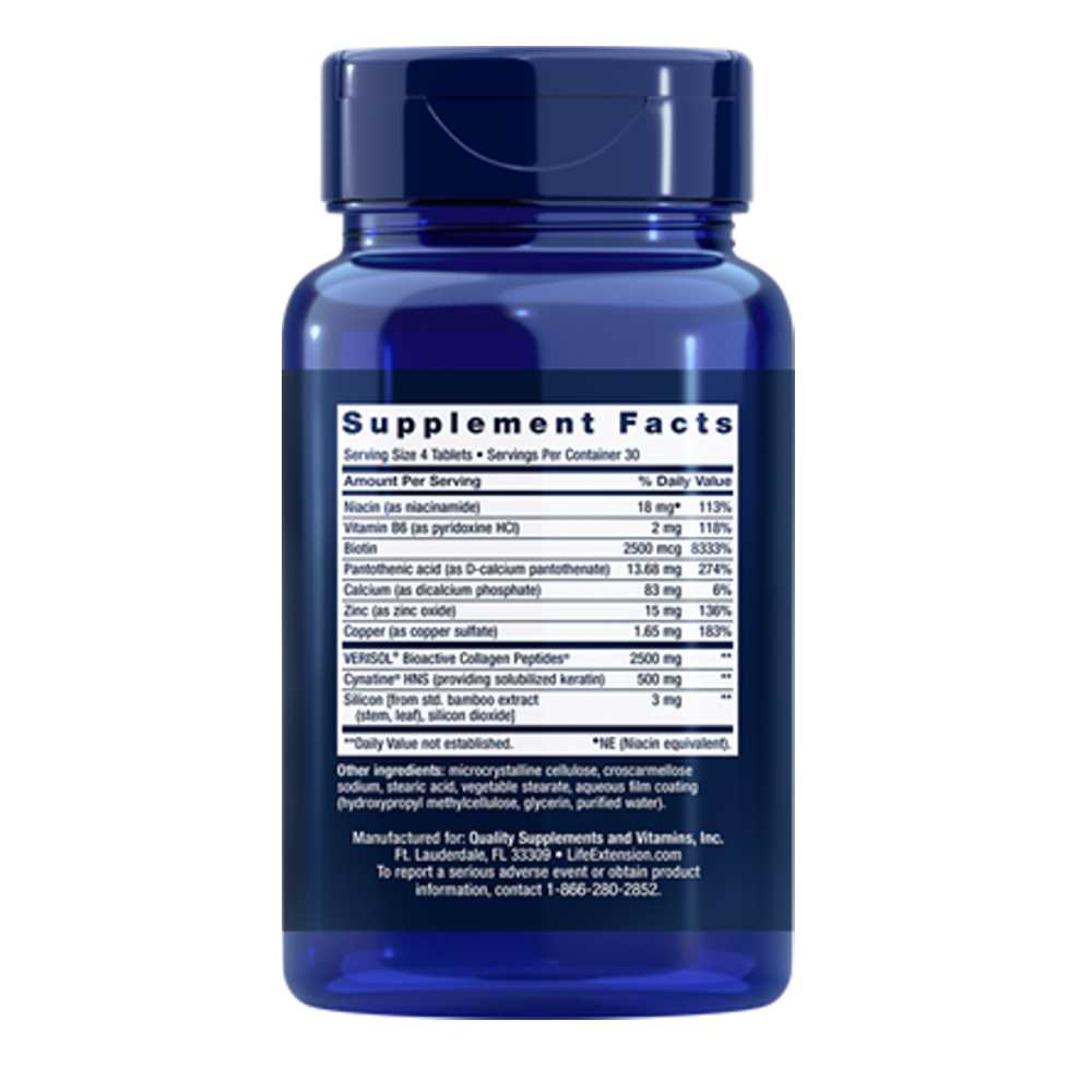Life Extension Hair, Skin & Nails Collagen Plus Formula – 120 Tablets