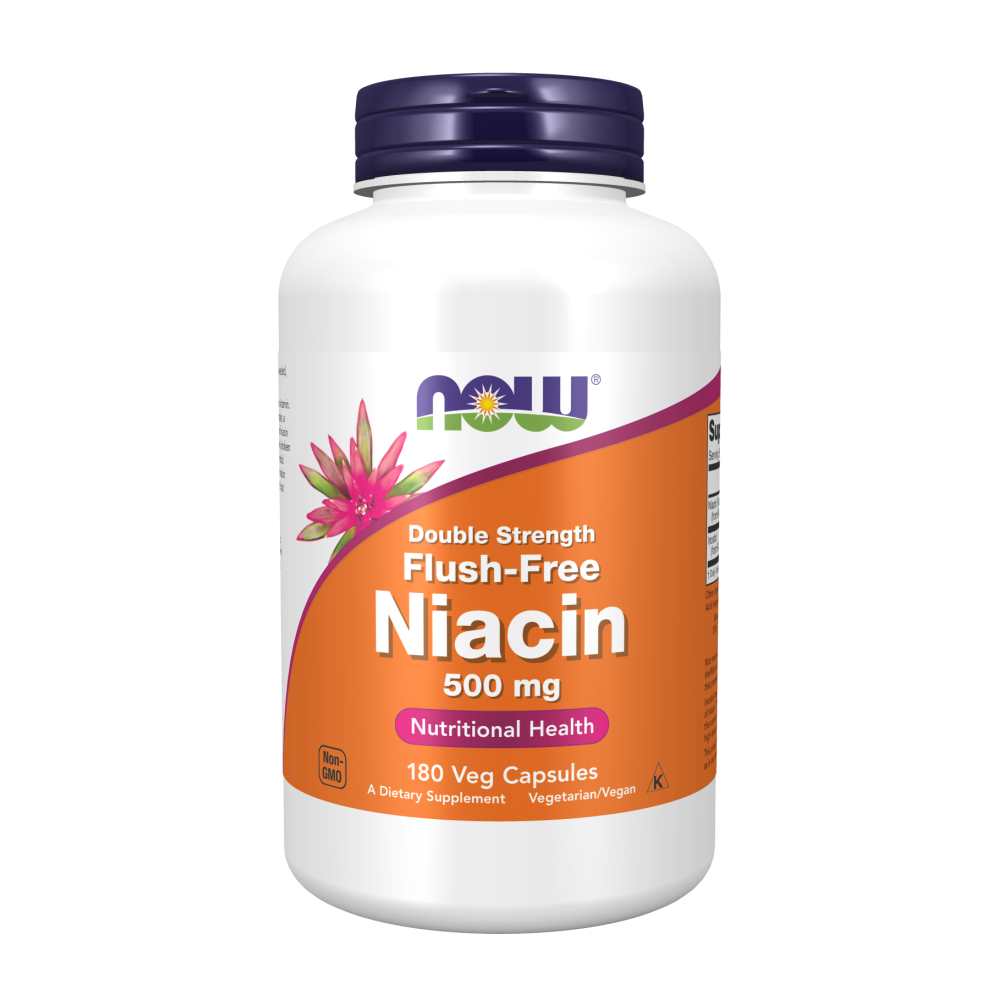 Now Foods Flush-Free Niacin 500 Mg – Double Strength – Nutritional Health Support – 90 Veg Capsules