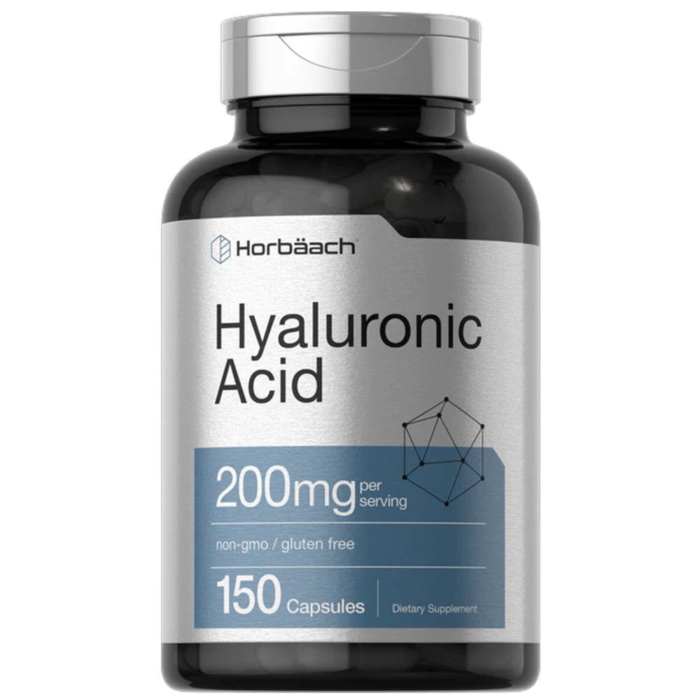 Horbaach Hyaluronic Acid 200mg - Skin & Joint Support - Non-GMO, Gluten-Free - 150 Capsules