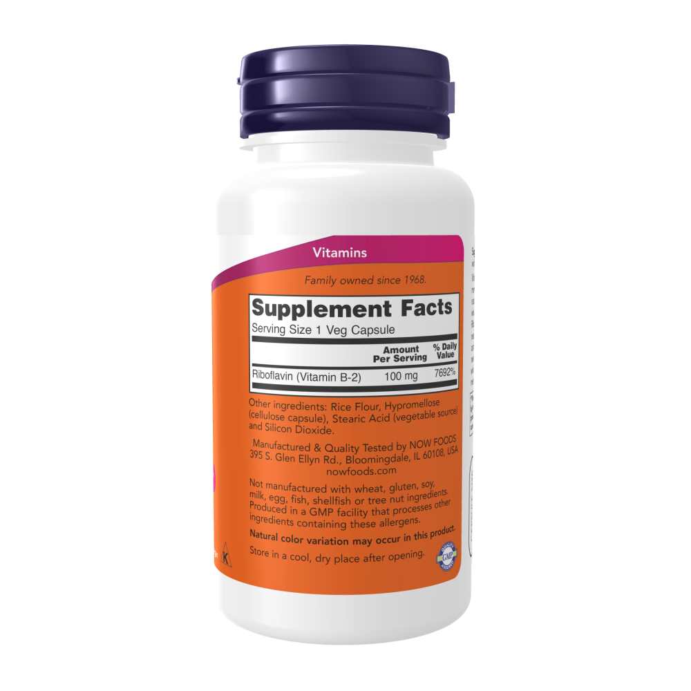 Now Foods B-2 100 Mg Riboflavin – Energy Support – 100 Veg Capsule