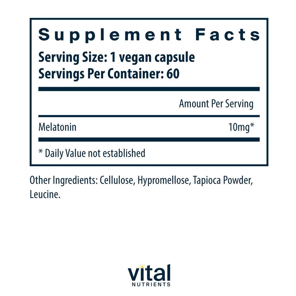 Vital Nutrients Melatonin 10mg 60 Caps
