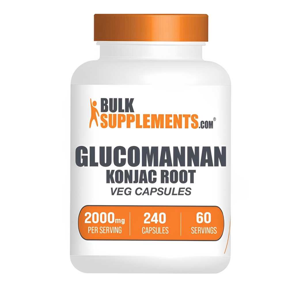Bulk Supplements.Com Glucomannan Konjac Root 2000mg β 240 Veg Capsules, 60 Servings | Premium Fiber Supplement