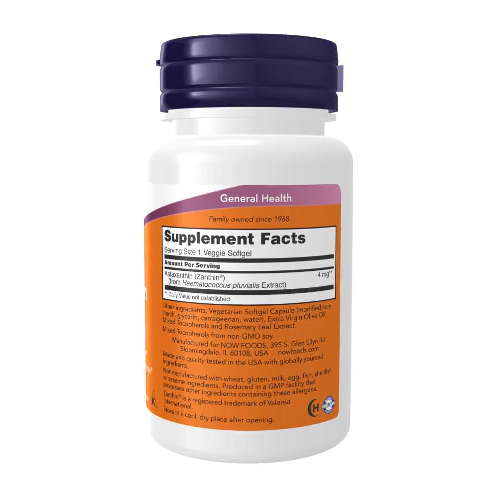 Now Foods Astaxanthin 4 Mg – Eye Health & Immune Support Antioxidant – 60 Veggie Softgels