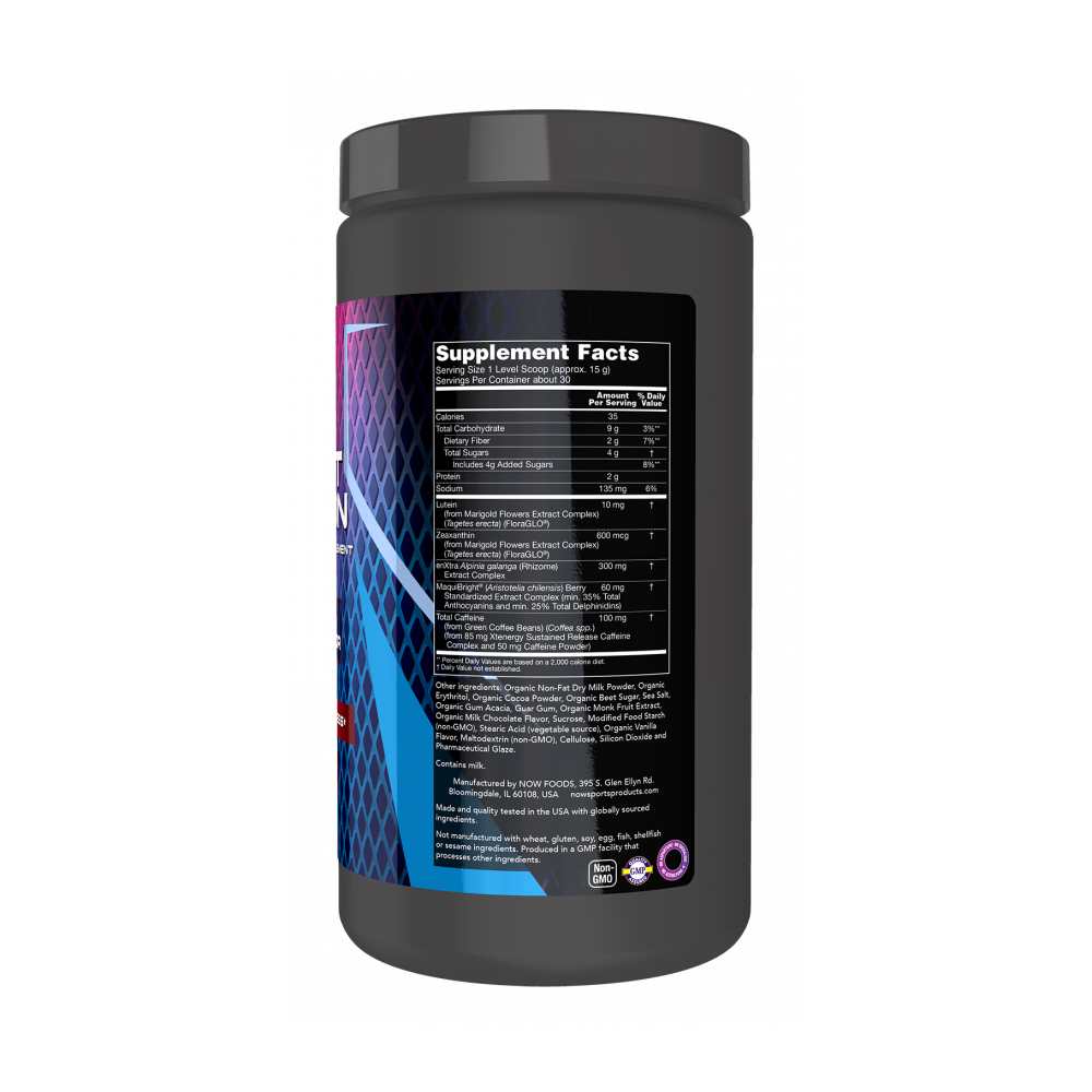 Now Sports E-Sport Reaction – Chocolate Milkshake Flavor – Performance Energy Formula Powder – 454g