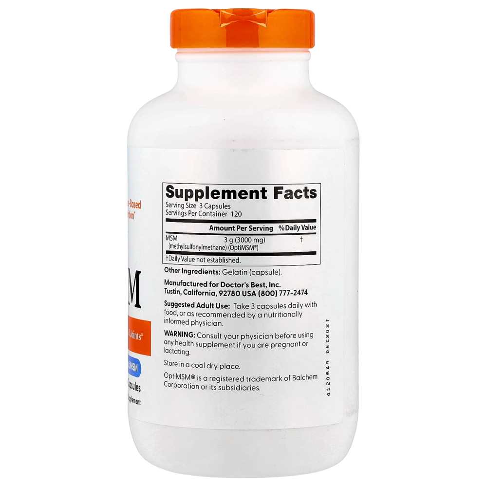 Doctor's Best Msm with Opti Msm, 3000 Mg per Serving, 360 Capsules
