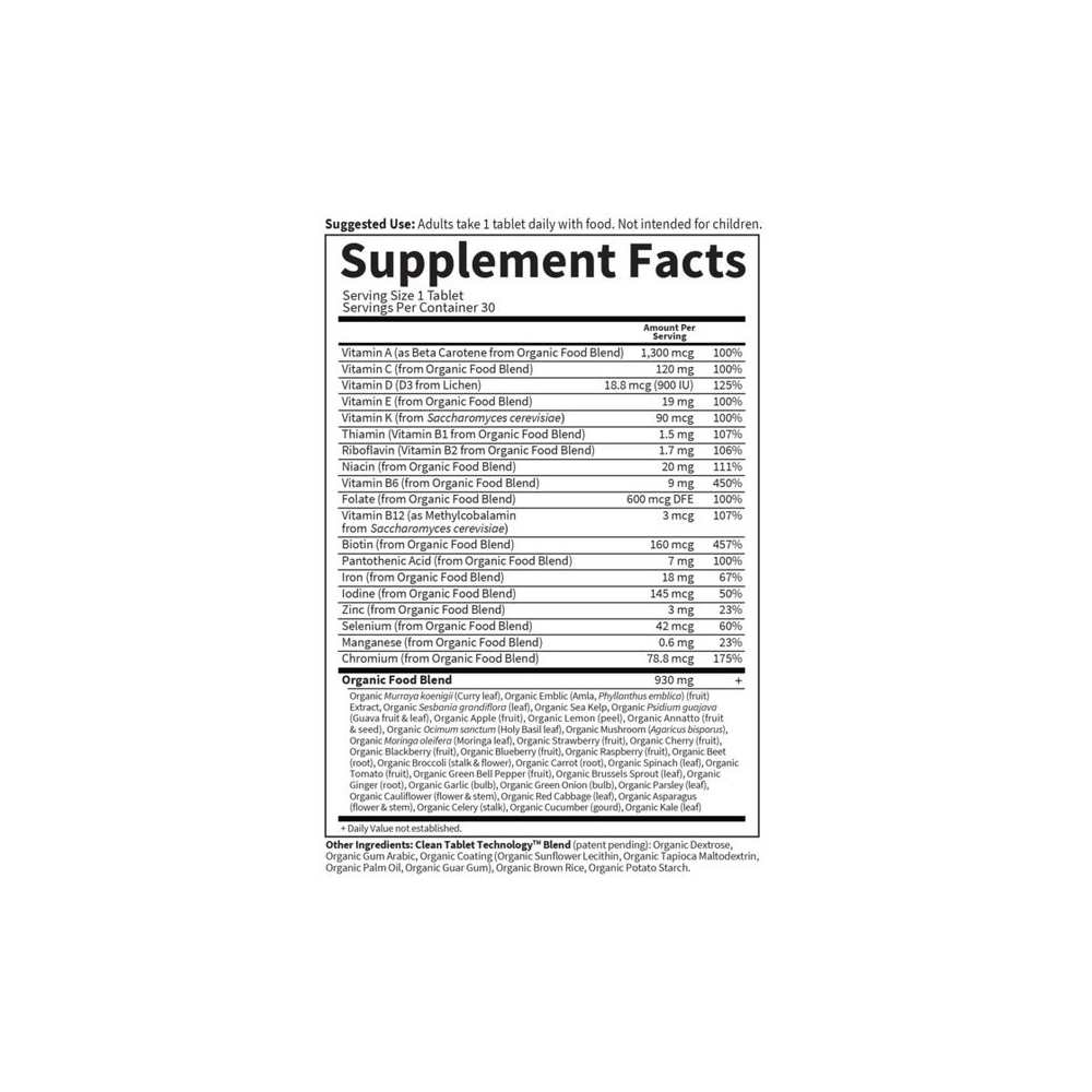 Garden of Life Organics Prenatal Once Daily 30 Tablets