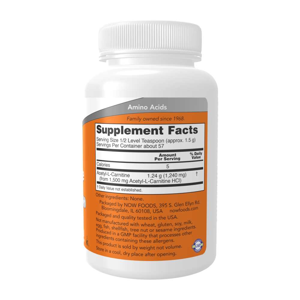 Now Foods Acetyl-L-Carnitine Pure Powder – Brain & Nerve Support – 85g