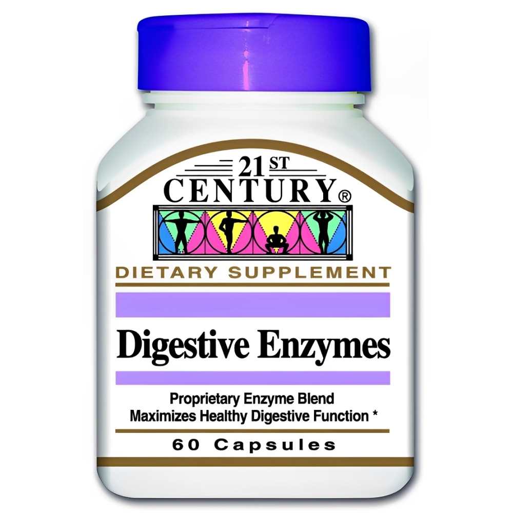 21st Century Digestive Enzymes, Proprietary Blend, Healthy Digestion, 60 Capsules