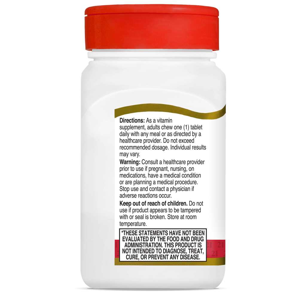 21st Century Vitamin D3 10 Mcg Chewable (400 Iu) 110 Tabs