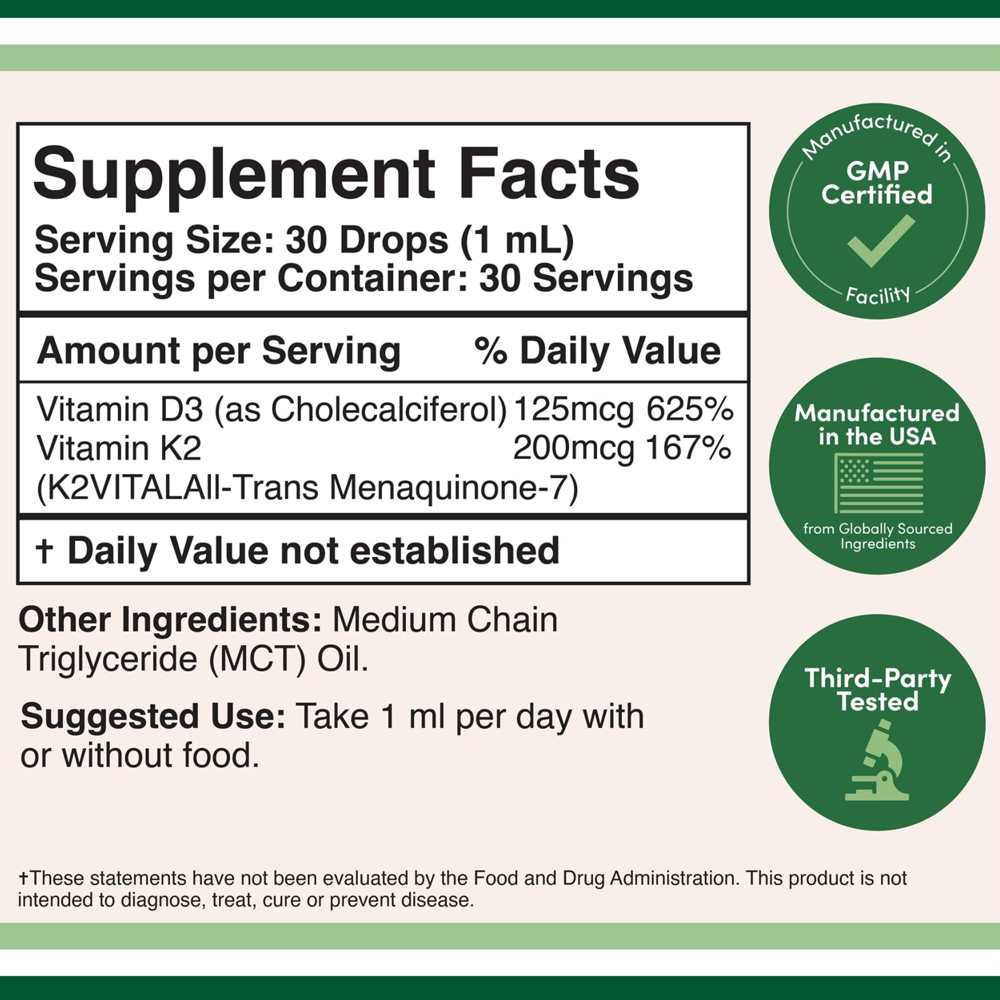 Double Wood K2 Vital D3 – 5000 Iu Vitamin D3 + 200 Mcg K2 (1 Fl Oz)