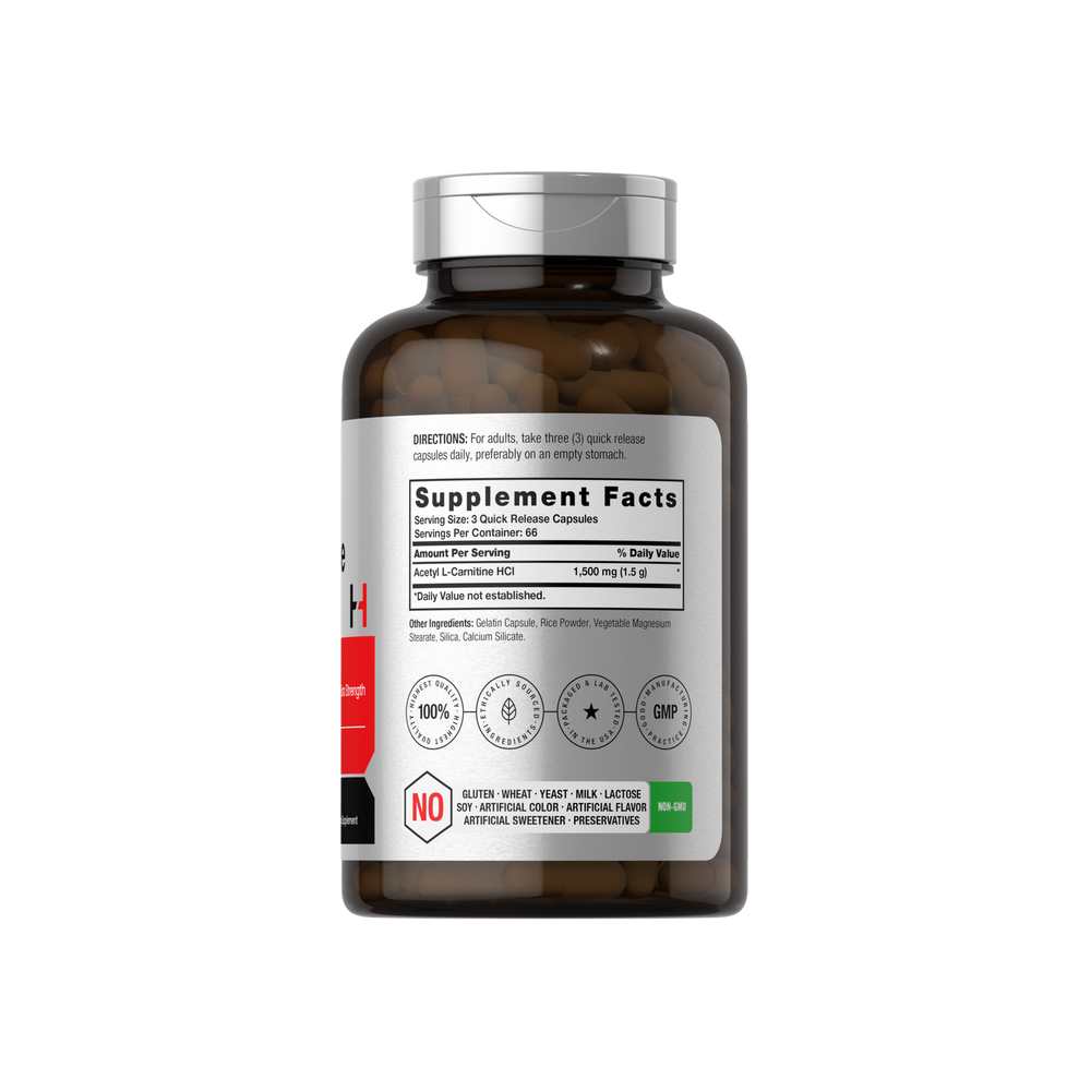 Horbäach Acetyl L-Carnitine 1500mg per Serving | 200 Capsules
