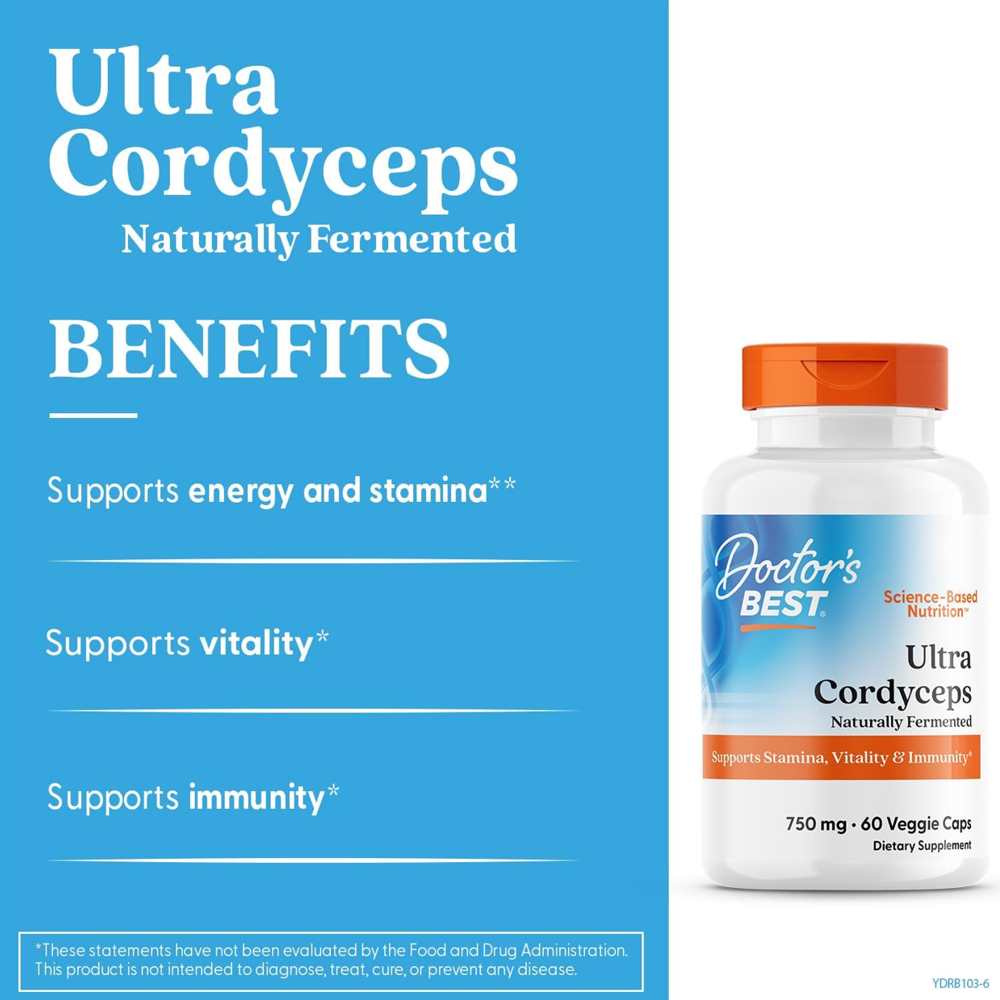 Doctor's Best Ultra Cordyceps 750mg Veggie Caps 60 Count