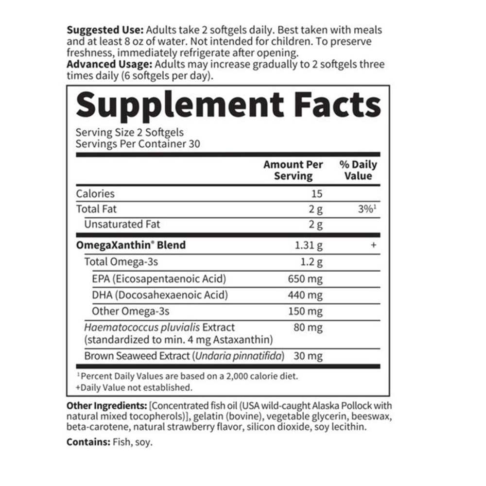 Garden of Life Oceans 3 Beyond Omega-3 with Omega Xanthin 60 Softgels