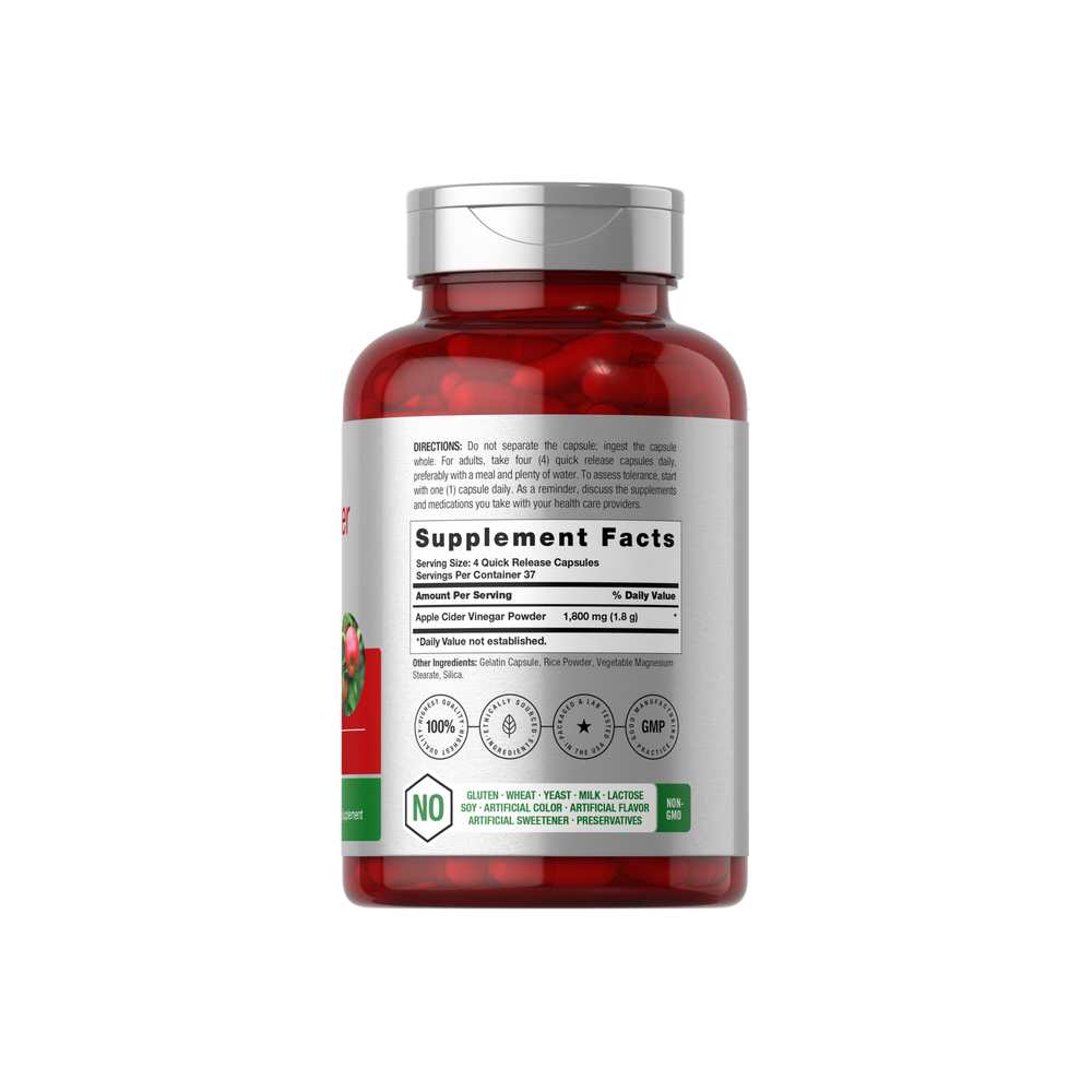 Horbäach Apple Cider Vinegar 1800mg per Serving | 150 Capsules