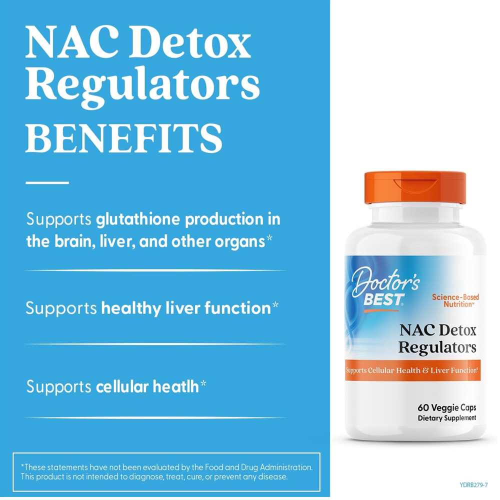 Doctor's Best NAC Detox Regulators, 60 Veggie Caps