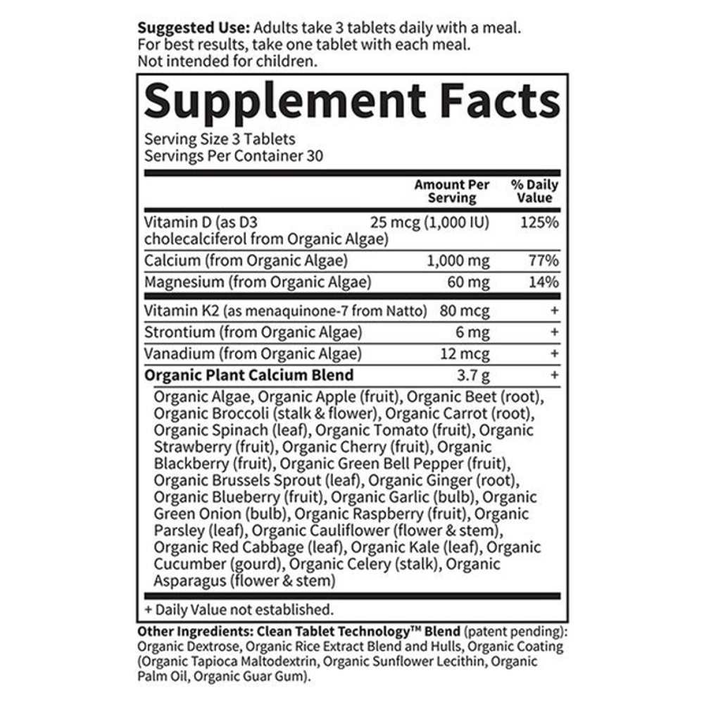 Garden of Life Organics Plant Calcium 90 Tablets