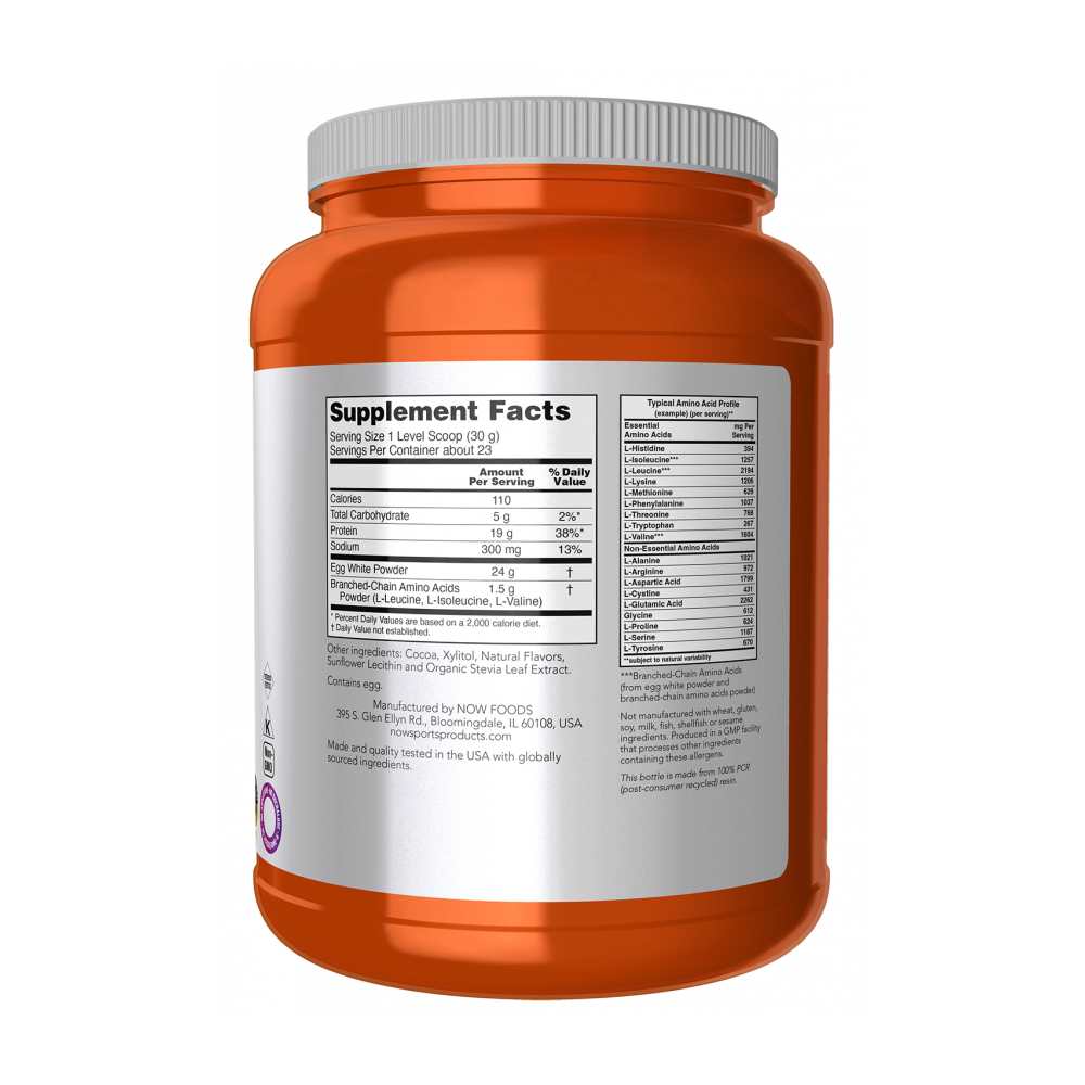 Now Sports Egg White Protein, Creamy Vanilla Powder – Pure Egg White Protein Blend – 680g