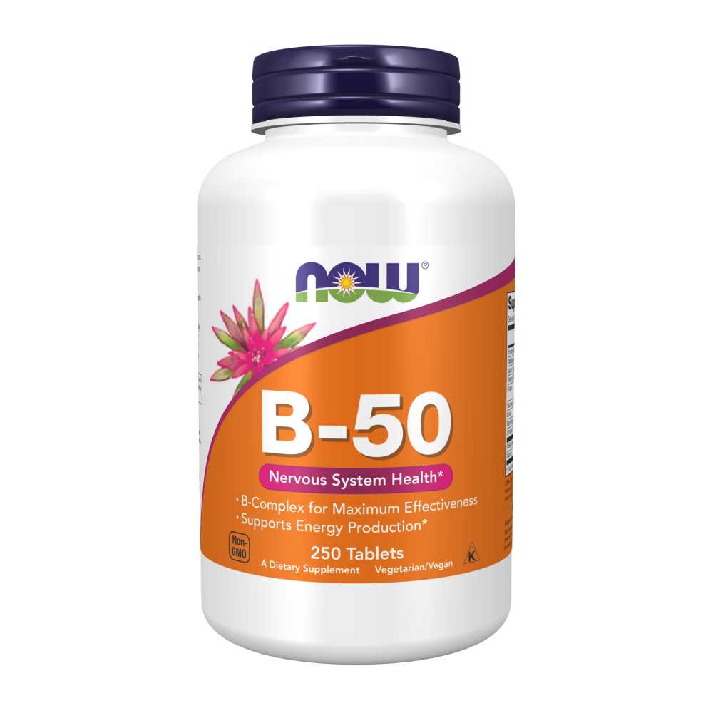 B-50 Complex – Nervous System & Energy Support | High-Potency B-Vitamin Supplement – 250 Vegetarian Tablets