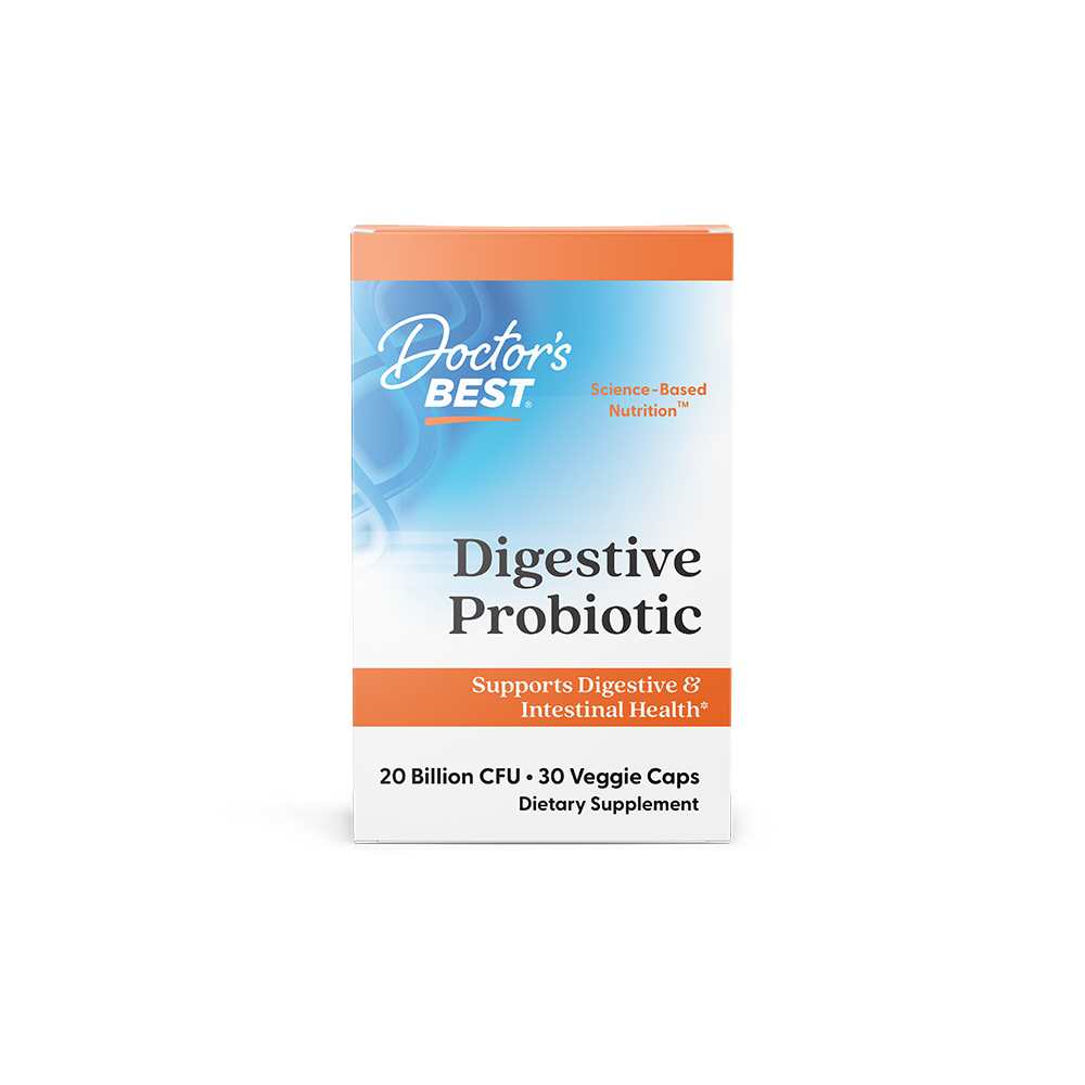 Doctor's Best Digestive Probiotic with Howaru, 20 Billion Cfu, 30 Veggie Caps