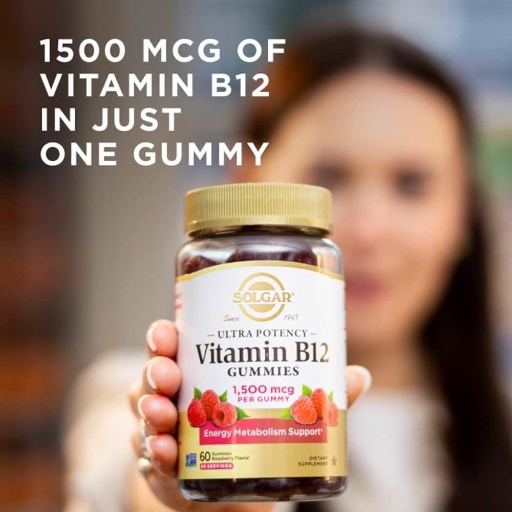 Solgar Ultra Potency Vitamin B12 Raspberry 60 Gummies