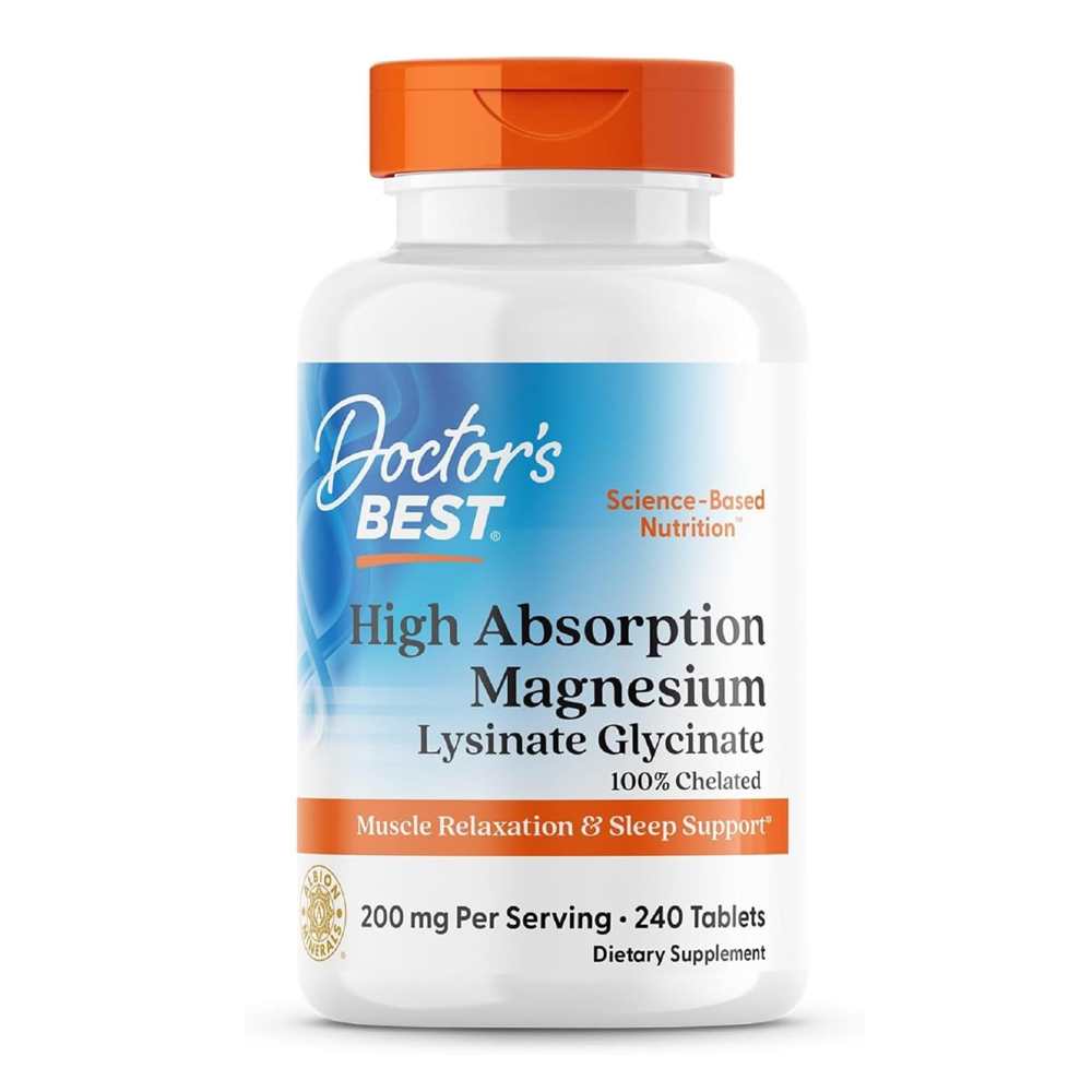 Doctor's Best High Absorption Magnesium, 200 Mg per Serving, 240 Tablets