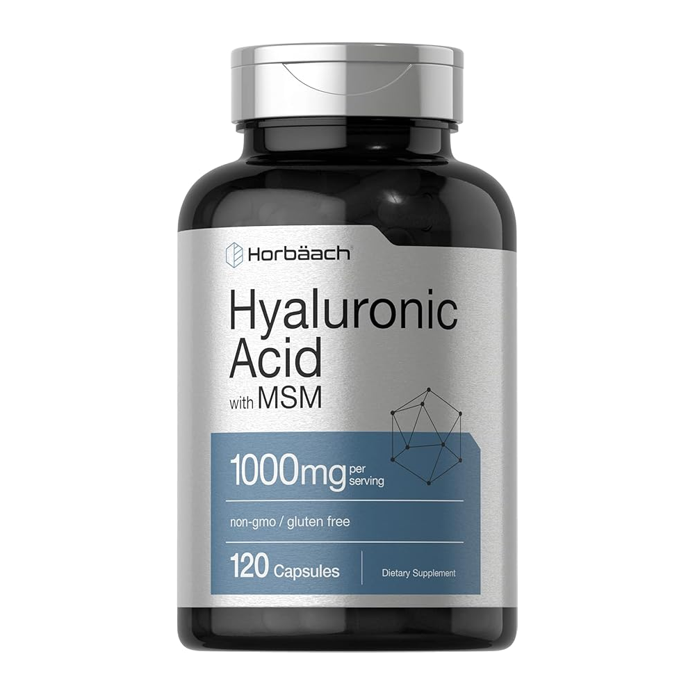 Horbaach Hyaluronic Acid with MSM 1000mg – 120 Capsules | Joint & Skin Support