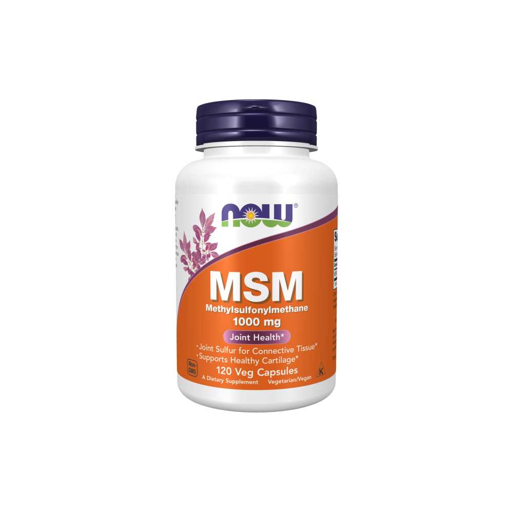 Now Foods MSM 1000 mg – Joint Sulfur for Connective Tissue & Mobility – 120 Vegan Capsules